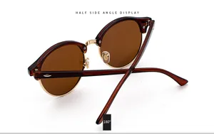 Classic browline tortoiseshell sunglasses with brown polarized lenses for men and women