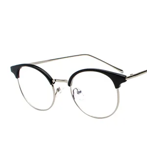 Occhiali da vista semicerchiati vintage leggeri da donna, stile casual per studenti.