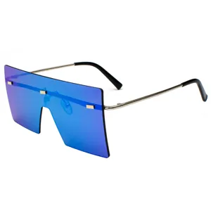 Gafas de sol de una pieza mujer de colores grandes sin montura gafas de tendencia chic