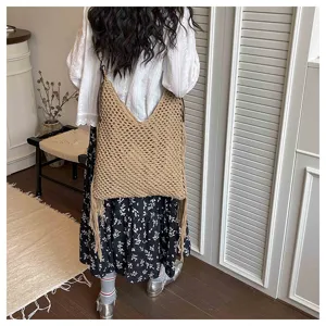 Sac cabas de plage en crochet fait main grande capacité sac porté épaule femme