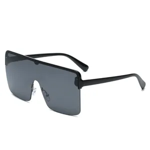 Lunettes de soleil bouclier surdimensionnees carrees mode femmes hommes tendance
