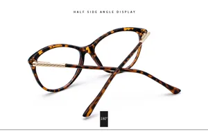 Tortoiseshell cat-eye glasses frame with stylish gold spring temples for daily optical wear.