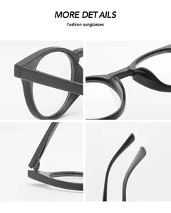 Nahaufnahme Details des schwarzen modischen optischen Brillengestells mit exquisiter Verarbeitung.