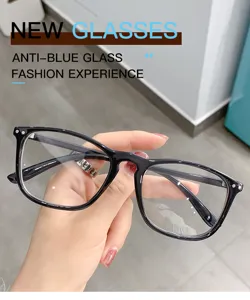 Lunettes optiques carrées anti-lumière bleue avec monture élégante pour hommes et femmes