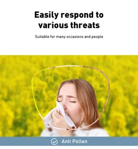 Antipollen beschermende bril detailscène met pollenverdediging en dagelijks gebruik.