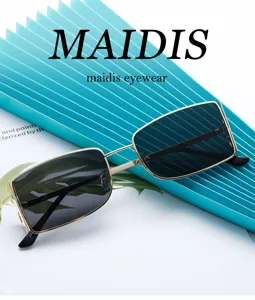 Gafas de sol cuadradas retro de metal para hombres y mujeres, estilo punk vintage.