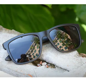 Men's square polarized sunglasses with lightweight TR90 frame, ideal for outdoor driving and daily wear.