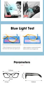 Gafas de bloqueo de luz azul para niños con montura flexible de silicona TR90.