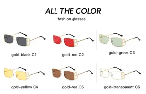 Gafas de sol retro cuadradas con montura metálica, patillas con letra B y lentes de colores.