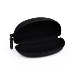 Black EVA hard zipper glasses case with hook portable protective sunglasses storage box