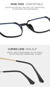 Nahaufnahme von Vintage quadratischen Metallbrille mit integrierten Nasenpads und Bügeln.