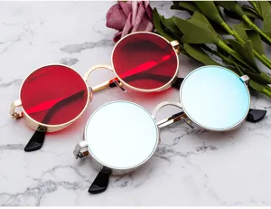 Steampunk runde Sonnenbrille vintage Metallrahmen Hip-Hop Sonnenbrillen fur Detail