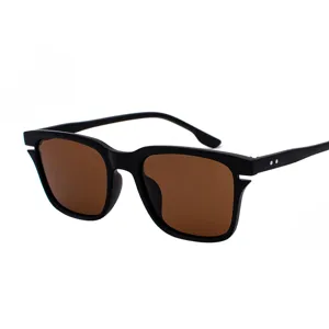 Klassische schwarze quadratische Sonnenbrille polarisiert fuer Damen und Herren trendige Brille