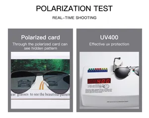 Vintage Piloten Metall Sonnenbrille polarisiert mit UV400 Schutz und Polarisationstest Anzeige.