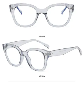 Lunettes anti-lumière bleue à monture transparente claire lunettes élégantes carrées