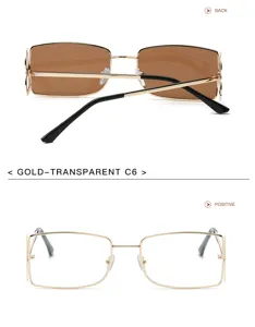 Gafas de sol vintage de montura cuadrada de metal y gafas transparentes para la moda.