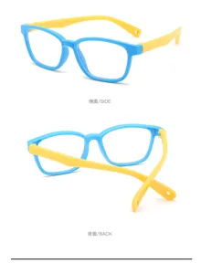 Gafas anti luz azul niños montura flexible silicona TR90 protección para niñas y niños.