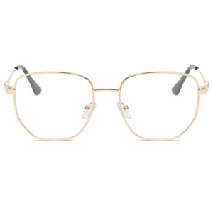 Retro polygon metal blue light blocking glasses for men and women fashion optical frames