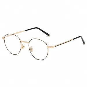 Retro Metal Round Frame Anti-Blue Light Glasses For Men Women Lightweight Plain Optical Glasses Frame Fashion Eyewear