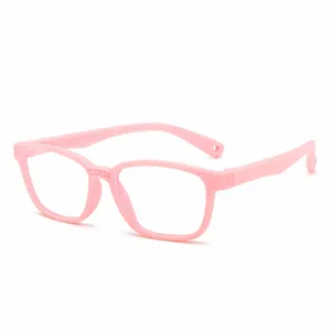Gafas anti luz azul ninos silicona rosa TR90 montura flexible ordenador infantil
