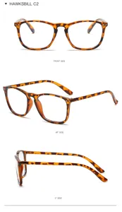 Lunettes carrées anti-lumière bleue d'affaires avec monture écaille pour hommes et femmes.