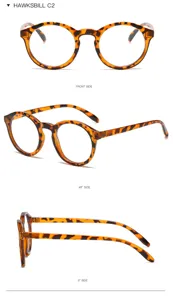 Gafas redondas carey anti luz azul, bonita vista detallada de montura óptica vintage retro.