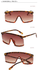 Grosse Schild-Sonnenbrille fuer Damen und Herren, stilvolle einteilige braune Sonnenbrille.
