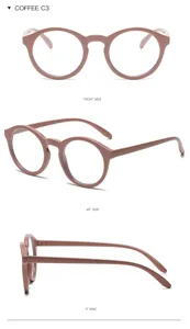 Gafas redondas anti luz azul en color café, montura elegante para uso diario en pantalla.