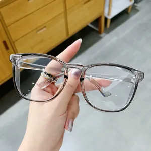 Transparante blauwlicht filter bril model E5062, stijlvolle en lichte dagelijkse optiek.