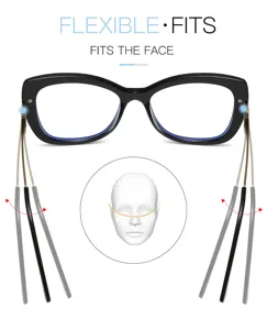 Lunettes optiques noires flexibles à monture complète avec branches ajustables et confortables.