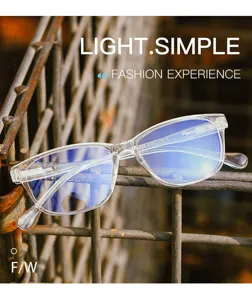 Clear anti-blue light glasses stylish TR90 square frame optical eyewear for daily use.