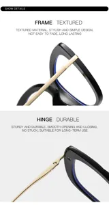 Lunettes anti-lumière bleue femme monture complète élégante verres clairs confortables durables