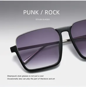 Lunettes de soleil carrees elegantes avec verres degradees, ideal pour le style de rue tendance.