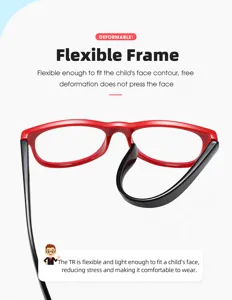 Flexible TR90 Kinder Blaulichtfilter Brillenrahmen Weiche Silikon Bügel Verformbar