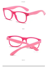 Rosa Blaulichtfilter Kinderbrille mit flexiblem TR90 Rahmen für bequemen täglichen Gebrauch Detail.