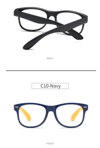 Kinder Blaulichtfilter Brille Detailansicht, TR90 flexible Bügel, Augenschutz Gestell.