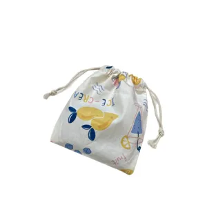 Sac de rangement à cordon en toile imprimé fruits d'été mignons pochette anti-poussière
