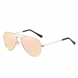 Klassische goldene Piloten-Sonnenbrille mit Farbverlauf-Gläsern für Kinder und Familien.