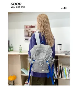 Sac à dos matelassé tendance minimaliste à grande capacité pour l'école et les étudiants