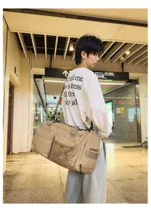 Large capacity outdoor travel duffel bag fitness sports shoulder bag for women men