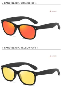 Classic retro polarized sunglasses with colorful lenses for men and women, stylish driving shades.