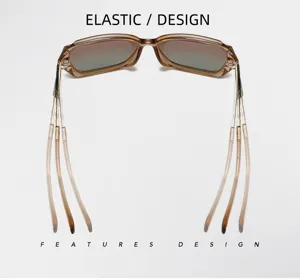 Lunettes de soleil polarisées élégantes pour femmes avec branches multi-brins uniques.
