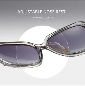 Vue détaillée de lunettes de soleil polarisées pour femmes avec pont réglable.