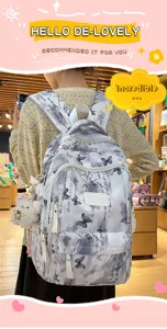 Stilvoller Rucksack mit chinesischem Stil und großem Fassungsvermögen für Schülerinnen.