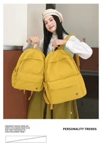 Sac à dos d'école en toile décontracté cartable couleur bonbon grand petit sac femme