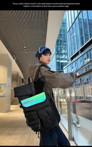 Hommes grand capacité sac à dos réfléchissant voyage extérieur fitness cartable casual