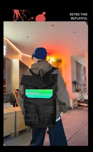 Sac à dos réfléchissant de grande capacité pour voyage en plein air, fitness et école.