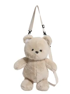Borsa a tracolla in morbido peluche orsetto carino zaino animale cartone animato bambini
