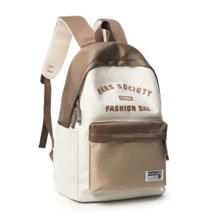 Modischer zweifarbiger Canvas-Rucksack für Schüler, große Kapazität Schultasche Design