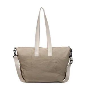 Minimalist large capacity nylon women tote bag, casual shoulder messenger bag for outdoor travel.